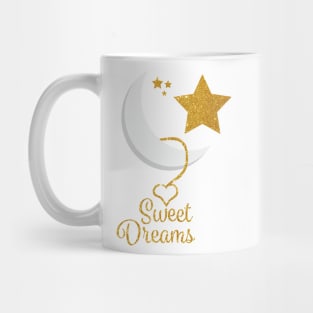 Sweet Dreams Gold Glitter Design Mug